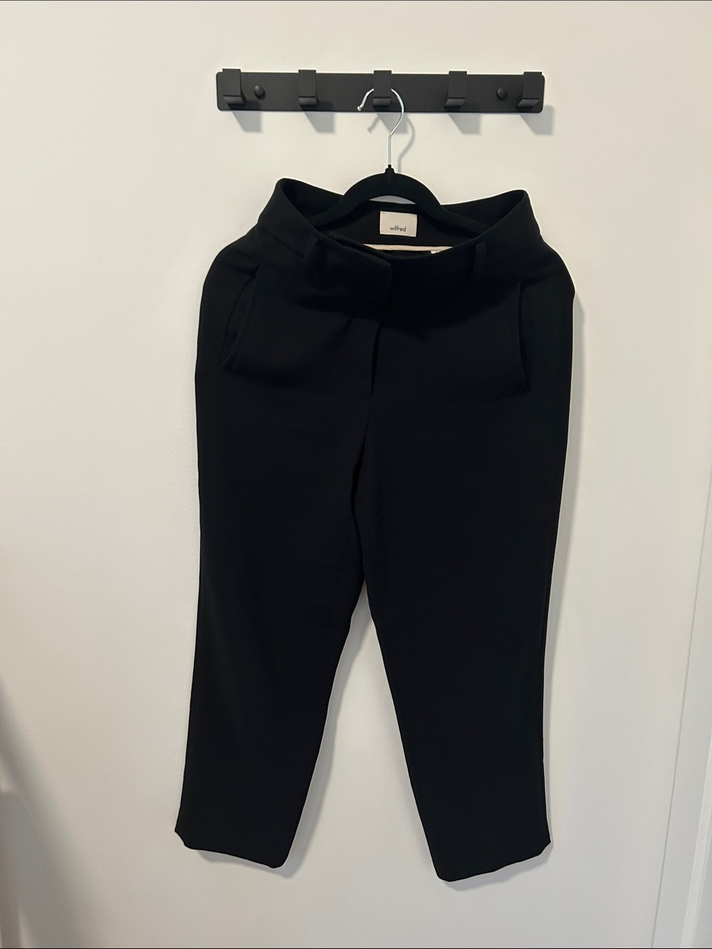 Wilfred Black Cropped High-Rise Tapered Pants